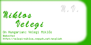 miklos velegi business card